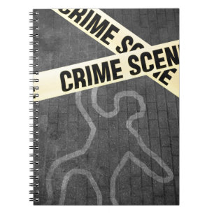 Carnet Un contour d'une personne dans une rue. Meurtre ? 
