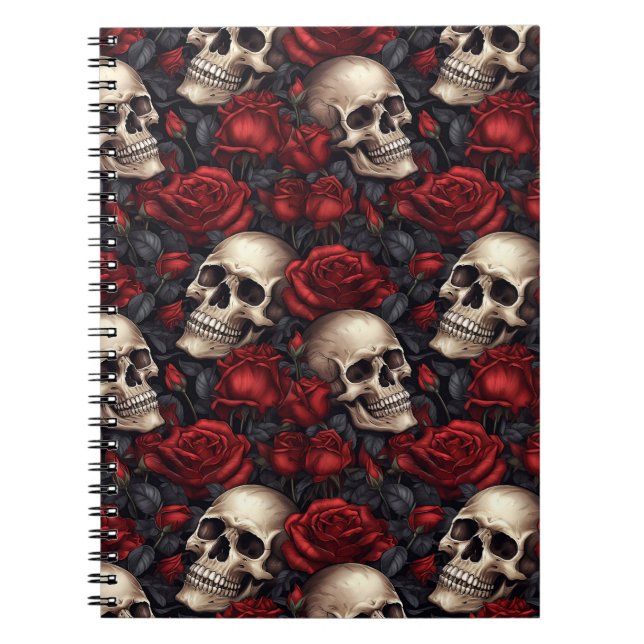 Carnet Un crâne et une série Rose 10 (Devant)
