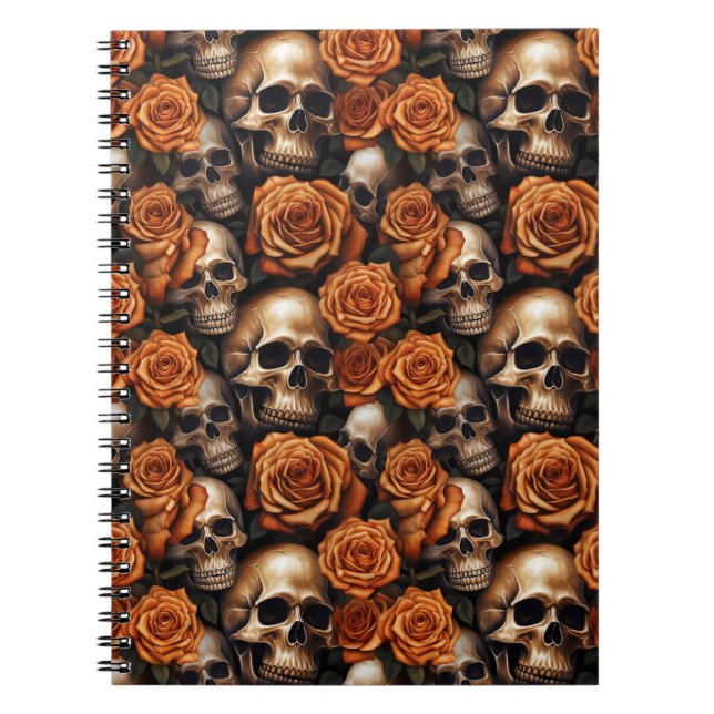 Carnet Un crâne et une série Rose 9 (Devant)