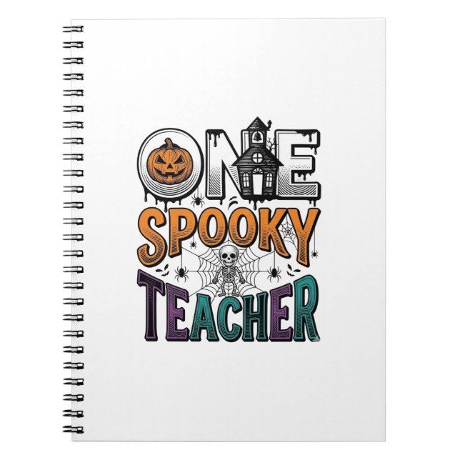 Carnet Un design vectoriel Halloween d'un professeur effr (Devant)