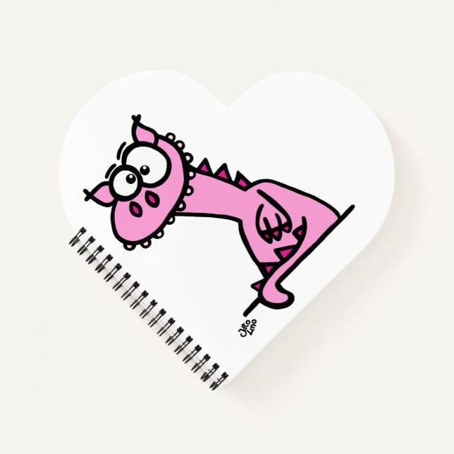 Carnet Un dragon mignon en rose (Devant)