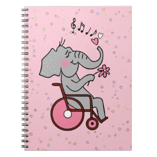 Carnet Un éléphant de fauteuil roulant amoureux