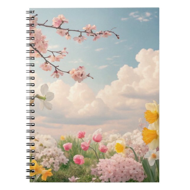 Carnet Un fond floral printanier (Devant)