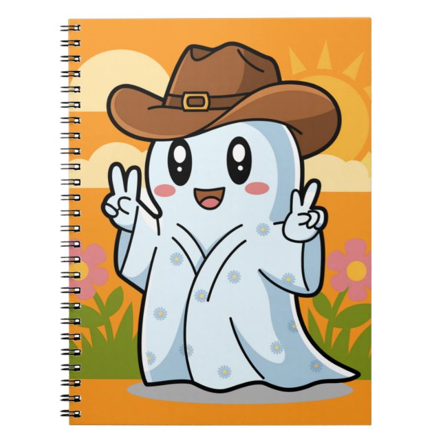 Carnet Un joli Fantôme Cowboy pour la décoration festive  (Devant)