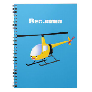 Carnet Un joli hélicoptère de dessin animé jaune