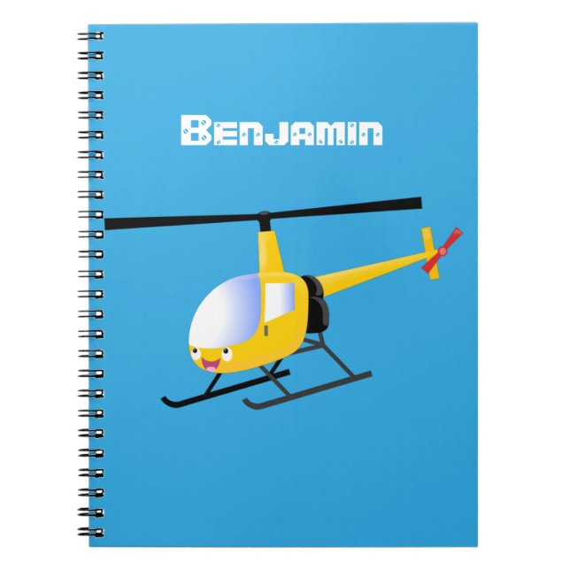 Carnet Un joli hélicoptère de dessin animé jaune (Devant)