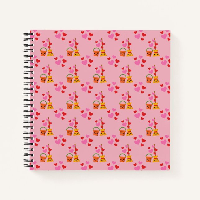 Carnet Un long Motif de coeur d'amour (Devant)