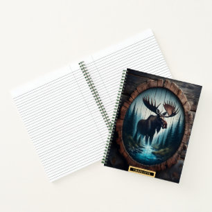 Carnet Un majestueux orignal debout au bord d'un ruisseau