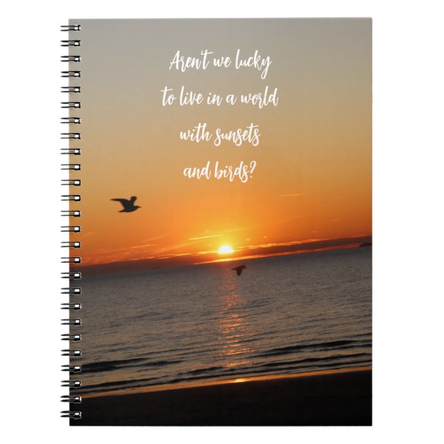 Carnet "Un monde avec des couchers de soleil et des oisea (Devant)