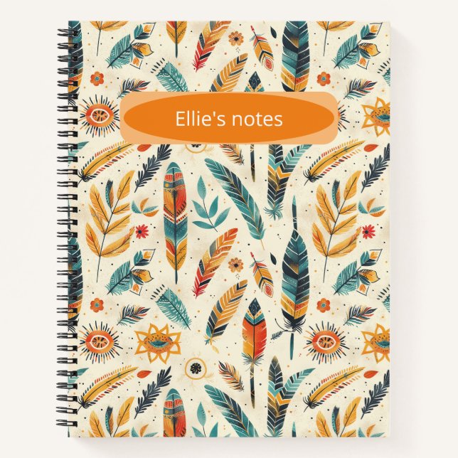 Carnet Un motif d'inspiration bohème clair (Devant)
