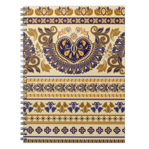 Carnet Un motif égyptien sans couture rayé. Floral coloré