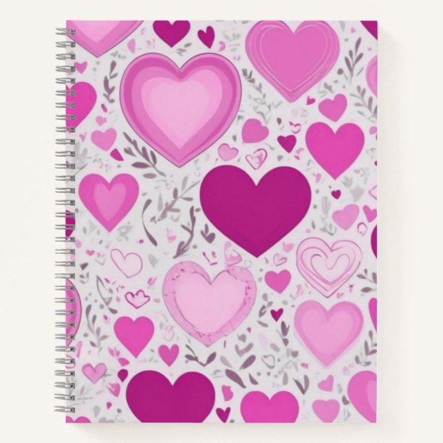 Carnet Un motif rose doux et charmant (Devant)