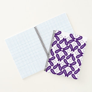 Carnet Un motif symétrique de couleur blanche et violette