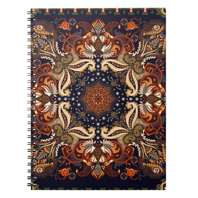 Carnet Un ornement sans couture indien. Patch symétrique  (Devant)