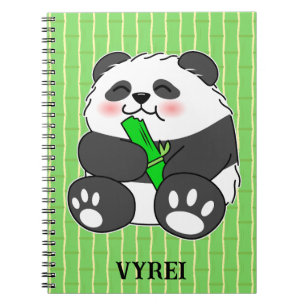 Carnet Un Panda Bébé Mignonne Mangeant Stalk Bambou