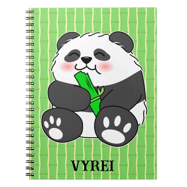 Carnet Un Panda Bébé Mignonne Mangeant Stalk Bambou (Devant)