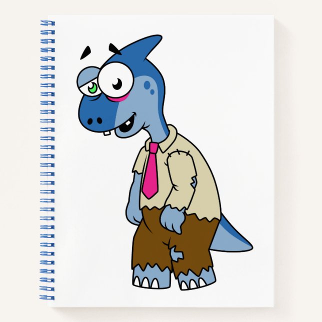 Carnet Un Parasaurolophus Caricaturé En Zombie. (Devant)