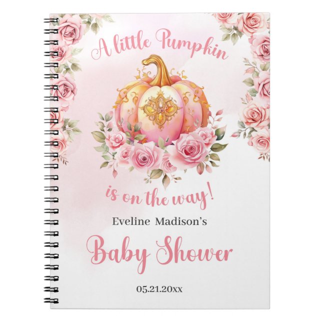 Carnet Un petit citrouille est sur le chemin rose et or f (Devant)