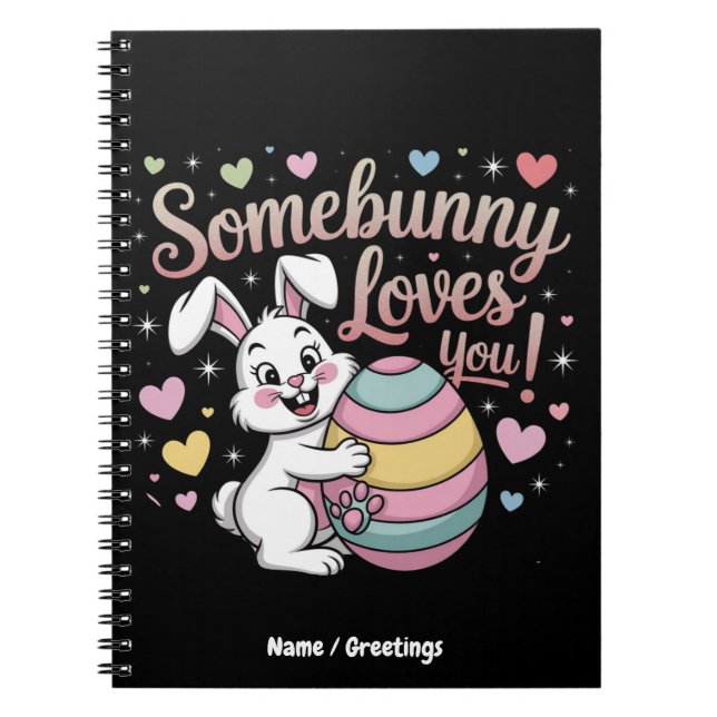 Carnet Un petit lapin Vous Aime Cadeau de Pâques de Lapin (Devant)