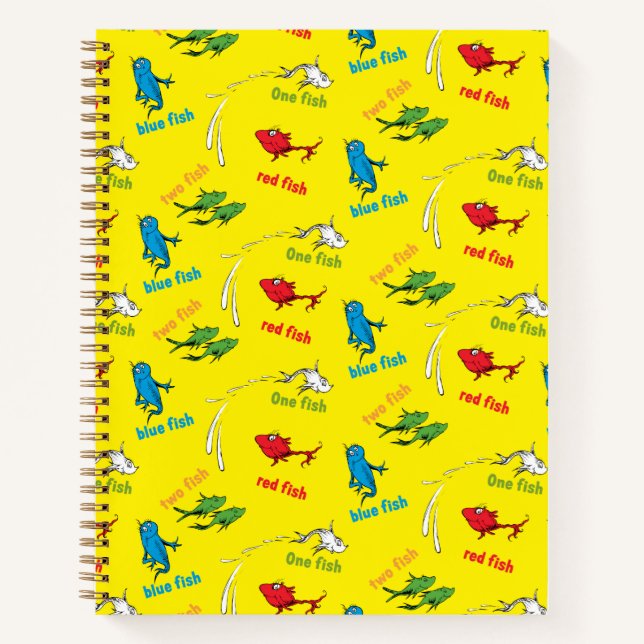 Carnet Un Poisson Deux Poissons Motif Jaune (Devant)