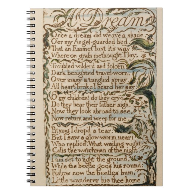 Carnet Un rêve, illustration des 'chansons de l'innocence (Devant)