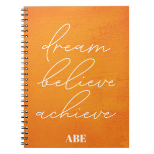 Carnet Un rêve moderne Croire un monogramme inspirant