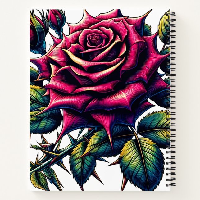 Carnet Un Rose De Couleur Vibrante -Carnet (Dos)