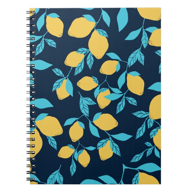 Carnet Un simple motif d'agrumes. citrons mûrs et feuille (Devant)