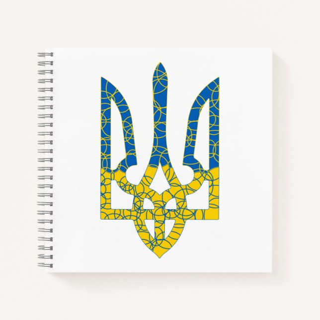 Carnet Un trident ukrainien texturé drapeau d'Ukraine cou (Devant)