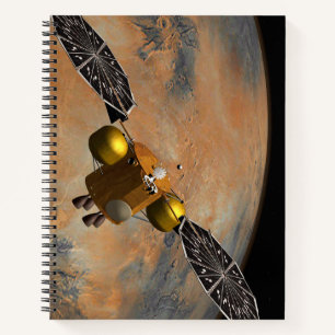 Carnet Un vaisseau Spacecraft Orbitant Mars.