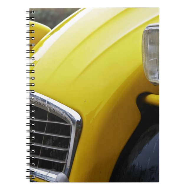 Carnet Un vieux Citroen noir et jaune 2CV 2 CV, détails (Devant)