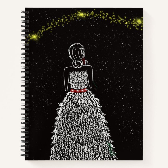 Carnet Un Voeu D'Hiver Sur Un Ordinateur Portable Étoile (Devant)