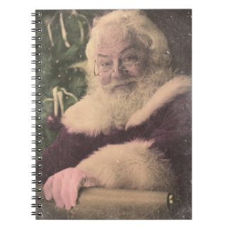 Carnet Un vrai père noël vintage vérifiant sa liste