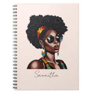 Carnet Une Africaine Américaine avec lunettes de soleil c