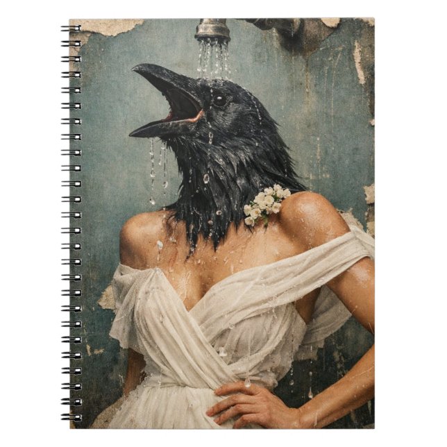 Carnet Une belle corneille sous la douche (Devant)