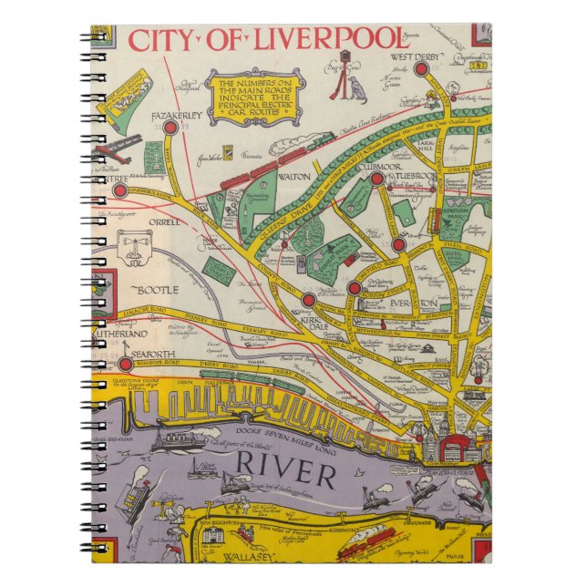 Carnet Une carte de Merseyside, Liverpool (Devant)
