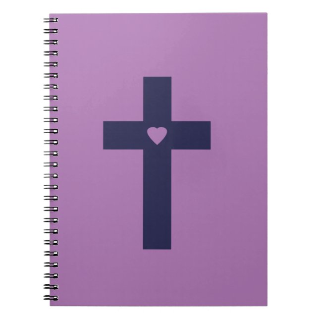 Carnet Une croix avec un cœur Art d'amour sacré (Devant)
