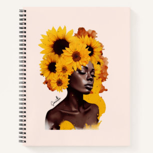 Carnet Une femme afro-américaine avec les cheveux afrique