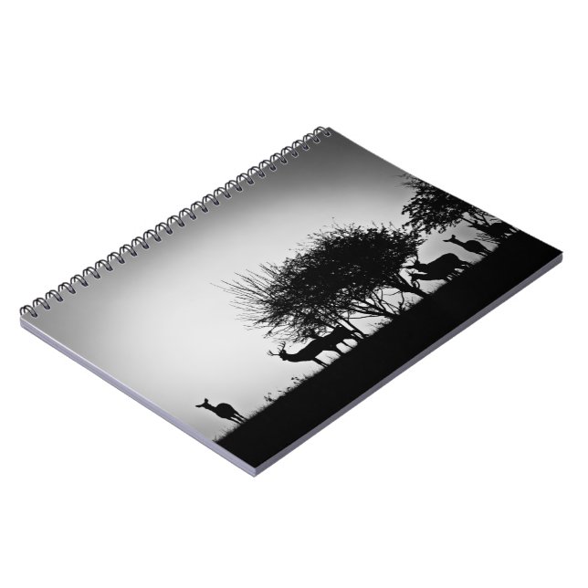 Carnet Une image de quelques cerfs communs dans la brume (Côté gauche)