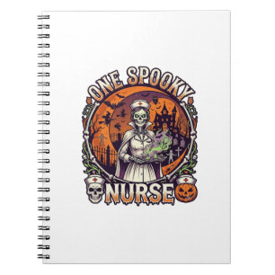 Carnet Une infirmière effrayante Halloween squelette poti