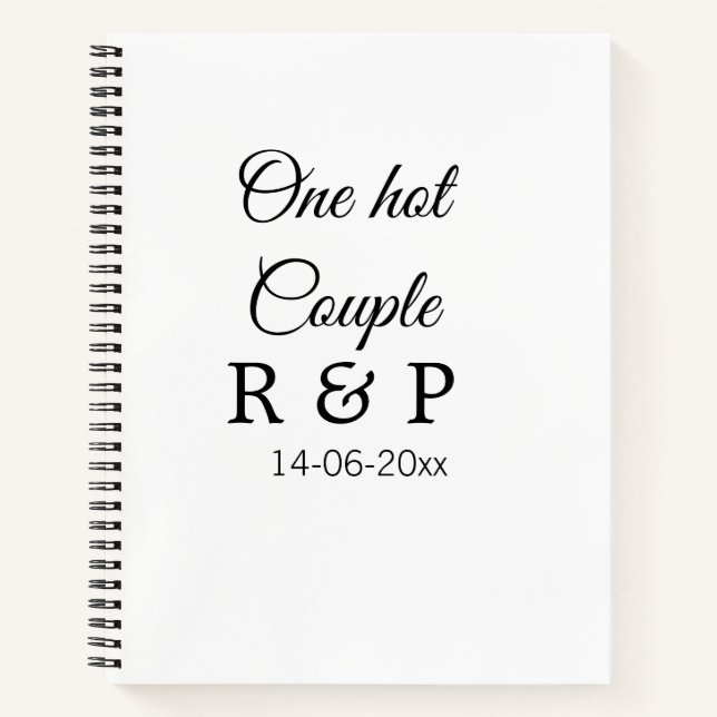 Carnet Une lettre initiale de nom de couple chaud date te (Devant)