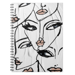 Carnet Une ligne minimaliste de visages féminins
