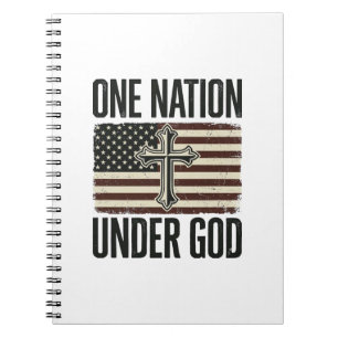 Carnet Une nation sous Dieu croix patriotique