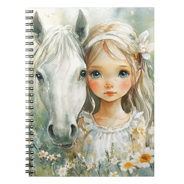 Carnet Une petite fille avec un cheval (Devant)