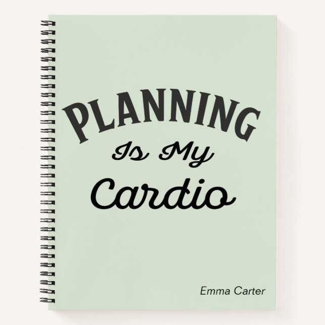 Carnet Une planification drôle est mon cardio monogrammé (Devant)