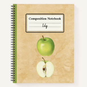Carnet Une pomme verte et une composition demi-personnali