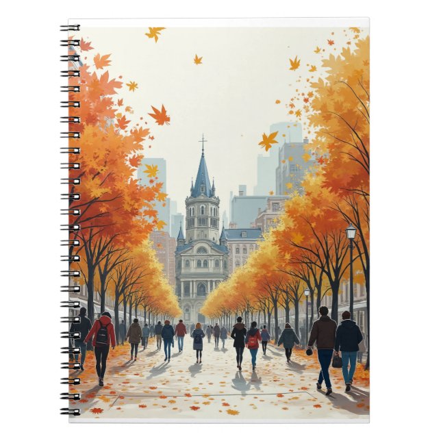 Carnet une rue d'automne (Devant)