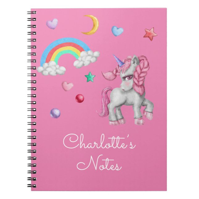 Carnet Unicorn Carnet, Magique Rainbow Stars Unicorn (Devant)