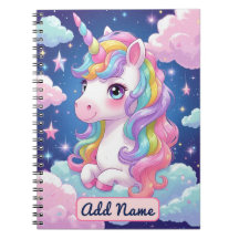 Carnet Unicorn Cute - Nom modifiable