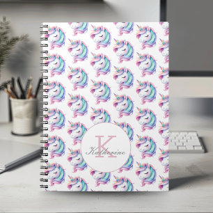 Carnet Unicorn Cute Watercolor Motif Nom personnalisé